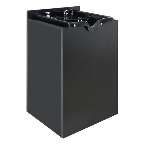 Winado - Professional Backwash Sink Station with Shampoo Bowl & Retractable Sprayer & Reck Rest for Salon Beauty Spa Barbershop - Black-Front_Standard 