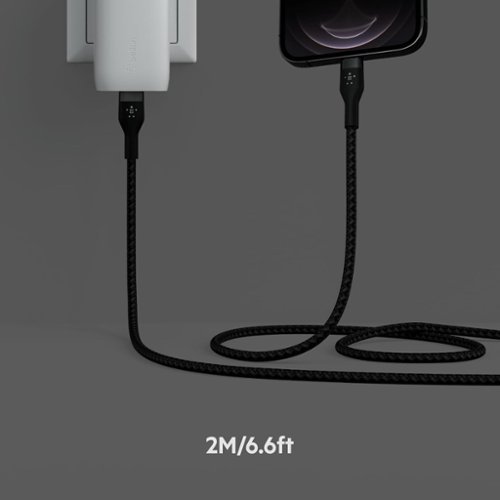 Belkin BOOST↑CHARGE Pro Flex Braided Silicone USB-C to Lightning Cable 6.6FT, MFi-Certified Charging Cable with Cable Clip - Black BUY ONLINE
