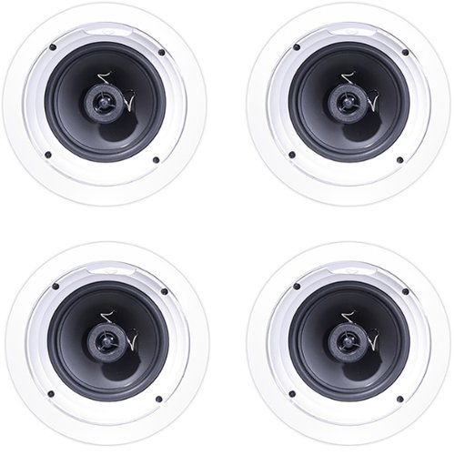 Klipsch - R-1650-C In-Ceiling Speaker - White (4-Pack) Bundle-Front_Standard 