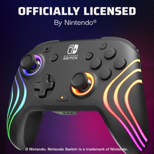 PDP Afterglow™ Wave Wireless Pro Controller with Motion for Nintendo Switch™, and Nintendo Switch™ - OLED Model - Black GLOBAL SHIPPING
