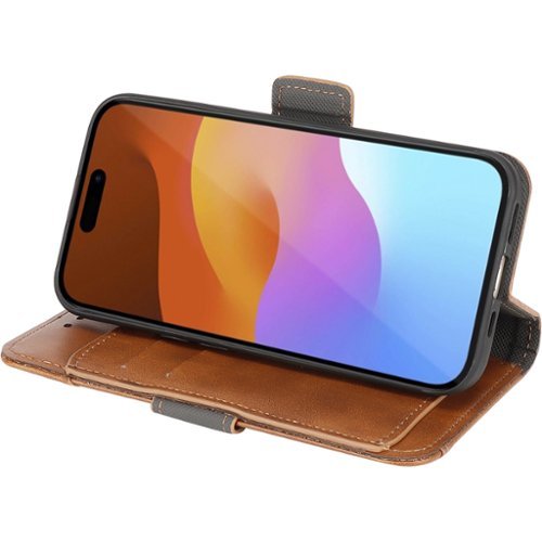 SaharaCase Genuine Leather Folio Wallet Case for Apple iPhone 15 Pro Max - Brown WORLDWIDE DELIVERY