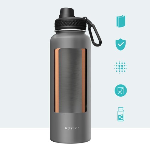 Buzio 40oz Insulated Water Bottle with Straw Lid and Spout Lid - Gray WHERE TO BUY