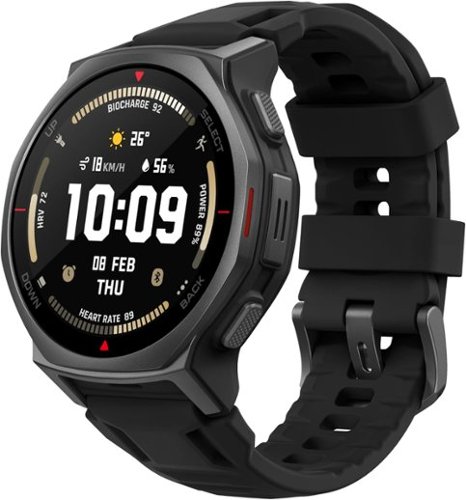 Amazfit - T-Rex 3 Pro Smartwatch 44mm Silicone - Black - (2025) - Tatical Black - (2025)-Front_Standard 