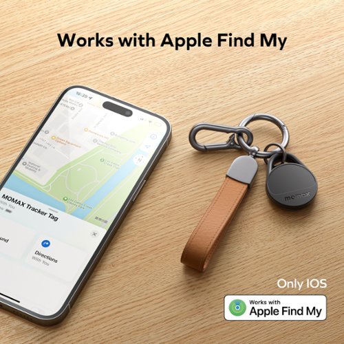 Momax MOMAX Tracker Electronics Key Finder Luggage Tracker, Backpack, Wallet, Pets Works with Apple Find My iOS Only Black - Black WORLDWIDE DELIVERY