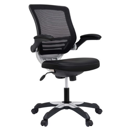 Edge Vinyl Office Chair by Modway - Black-Front_Standard 