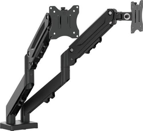 j5create - Ergonomic Dual Monitor Desk Mount for Most 17”-32” Monitors - Black