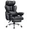 GTPlayer - Big and Tall Gaming Chair Wide Ergonomic Office Chair with Deluxe Embossing Leather Computer Chair - Black-Front_Standard