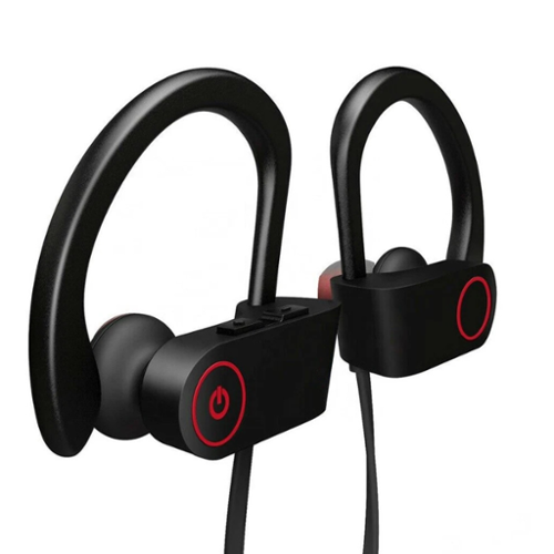 Stock Preferred - Waterproof Bluetooth 5.0 Earbuds Wireless In-Ear Stereo Sport Headphones with Mic Black-Front_Standard 