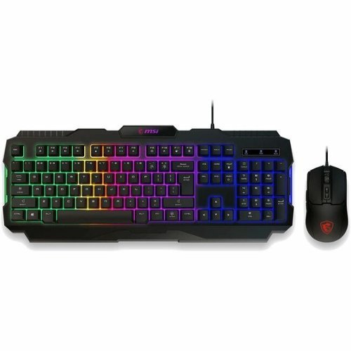 MSI - FORGE GK100 Gaming Keyboard & Mouse - USB 2.0 Cable Keyboard - USB 2.0 Cable Mouse - Optical - 6400 dpi - 7 Button - Unknown-Front_Standard 