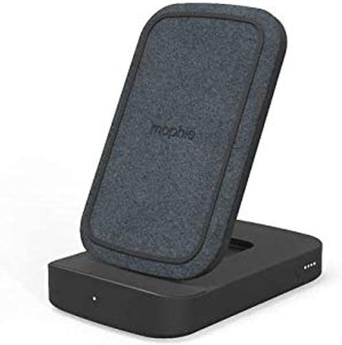 mophie - Wireless Power station Stand 10W + 8K mah +USB-C Power Delivery - Color: Black - Black-Front_Standard 