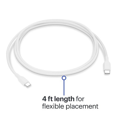Best Buy essentials™ 4' USB-C to USB-C Braided Charge-and-Sync Cable - White WHERE TO BUY