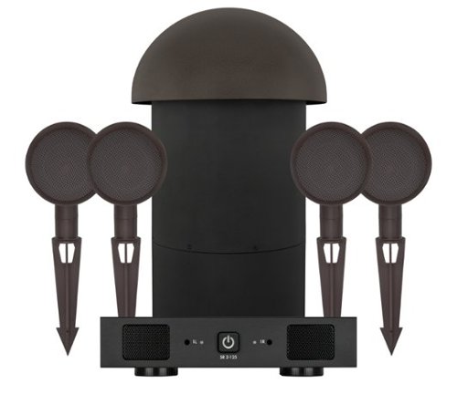 Sonance - PATIO4.1 W/ AMP - Patio Series 4.1-Ch. Outdoor Speaker System with 2-Ch. Amplifier (Each) - Brown/Black-Front_Standard 