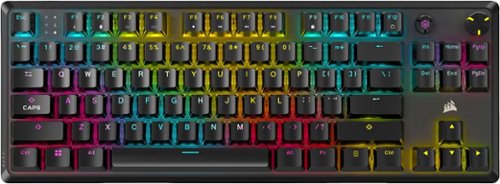 CORSAIR - K70 CORE TKL Compact Wired RGB Pre-Lubed Linear Mechanical Switches Gaming Keyboard with Sound - Black