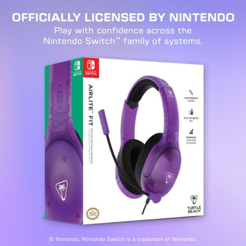 Turtle Beach Airlite Fit Wired Gaming Headset for Nintendo Switch, Nintendo Switch Lite & Nintendo Switch - OLED Model - Ghost Purple GLOBAL SHIPPING