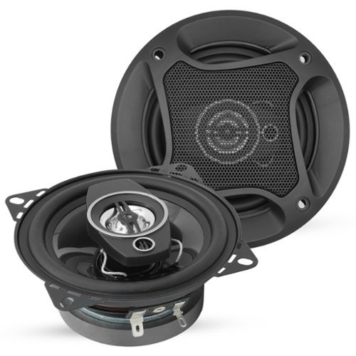 5 CORE - 5Core 4” Car Speaker Pair 250W 4Ohm 2 Way Coaxial Speaker Audio w Super Tweeter Fit for Vehicle - Black-Front_Standard 