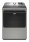 Maytag - 7.4 Cu. Ft. Smart Electric Dryer with Extra Power and Advanced Moisture Sensing - Classic SIlver-Front_Standard