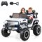 Costway - 24V 2 Seater Kids Ride on Truck 2WD/4WD Battery Powered Vehicle Toddler Powerful Car with Remote Control - White-Front_Standard