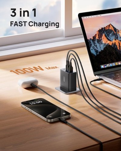 INIU 100W USB C/A Wall Charger, GaN Fast Charge with Foldable Plug for iPhone 17 16 15 14 13 Samsung Google Pixel iPad Laptop - Black WORLDWIDE DELIVERY