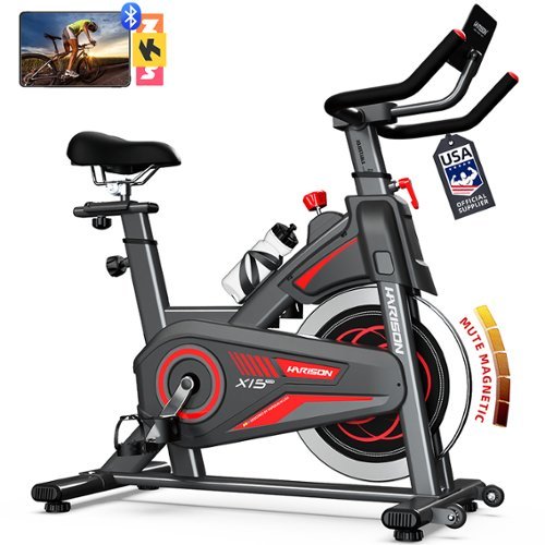 HARISON - Exercise Bike 350 lb Capacity, Magnetic Stationary Bike for Home with Bluetooth (BBX15) - Black-Front_Standard 