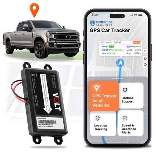 BrickHouse Security - Livewire Volt 4G LTE Wired GPS Car Tracker for Vehicles with GPS Tracking & Mapping - Subscription Required - Black-Front_Standard 