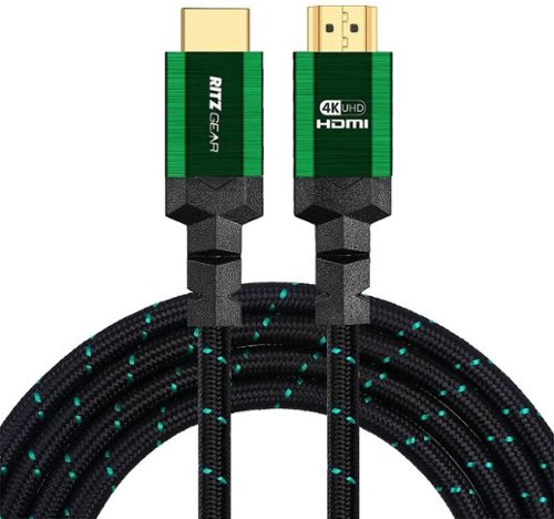 Ritz Gear - 4K HDMI Cable 12 ft [3-Pack] Braided Nylon Cord & 24K Gold Plated Connectors High Speed HDMI 2.0 with Ethernet - Green-Front_Standard 