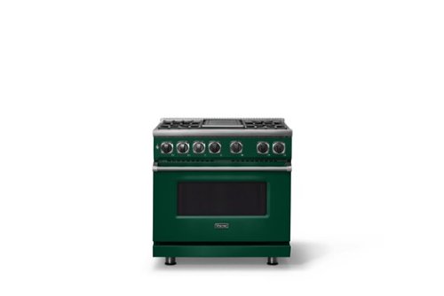 Viking - 36 in. Wide 4 Burner Dual Fuel Sealed Burner Range with Griddle - Ivy-Front_Standard 