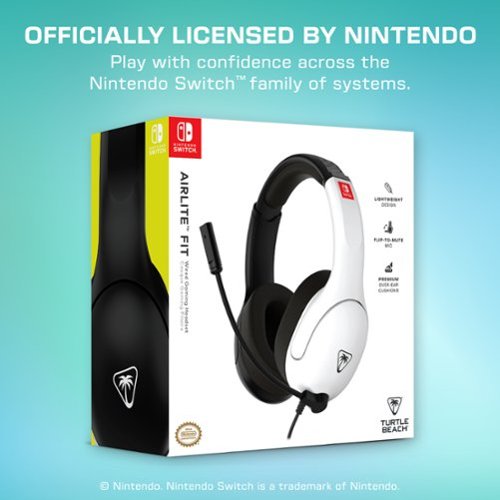 Turtle Beach Airlite Fit Wired Gaming Headset for Nintendo Switch, Nintendo Switch Lite & Nintendo Switch - OLED Model - White & Black GLOBAL SHIPPING