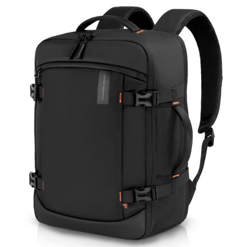 Sharper Image - Travel Backpack, 23L TSA Flight Approved Weekender Travelling Bag, Fits 16” Laptop, Water Resistant - Black-Front_Standard 