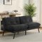 Dyonery - 72" Convertible Futon Sofa Bed with 6.7" Thick Removable Cushion Retro Black - Black-Front_Standard