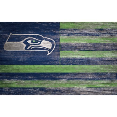 Fan Creations - Seattle Seahawks 11'' x 19'' Distressed Flag Sign - Multicolor-Front_Standard 