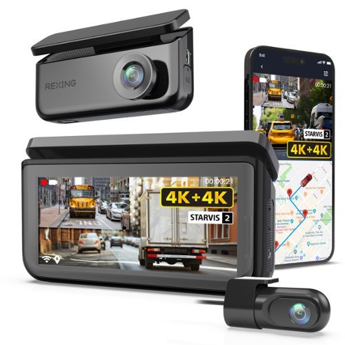 Rexing R88 4K Front + 4K Rear Dual Sony STARVIS Dash Cam with 5.8GHz WiFi GPS - Black WORLDWIDE DELIVERY
