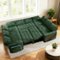 Vipbear - 8 Seat Modular Sectional Sleeper Sofa,Pull-Out Bed, Reclining Backrest, USB Ports, Side Table, Green - Green-Front_Standard