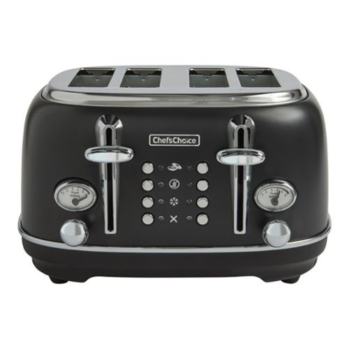 Chef'sChoice - 4-Slice, Wide Slot Gourmezza Toaster, 1500W - Matte Black-Front_Standard 