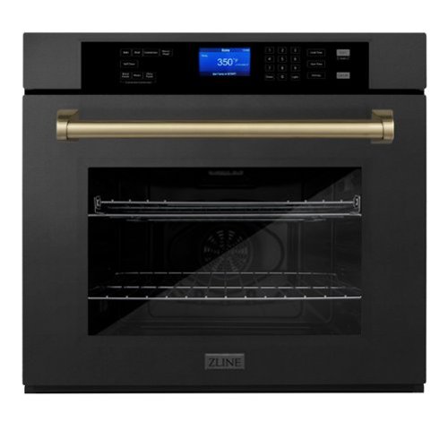 ZLINE - 30" Autograph Edition Single Wall Oven with Self Clean and True Convection and Champagne Bronze - Black Stainless Steel-Front_Standard 