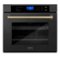 ZLINE - 30" Autograph Edition Single Wall Oven with Self Clean and True Convection and Champagne Bronze - Black Stainless Steel-Front_Standard
