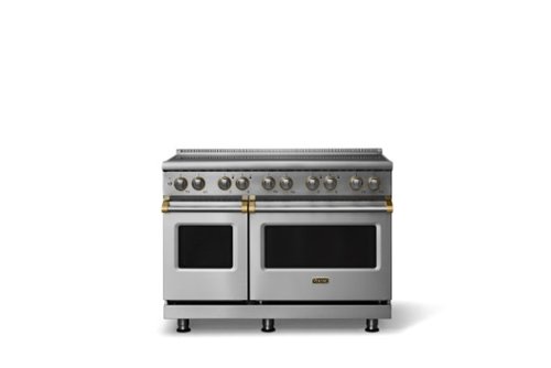 Viking - 48"W. 7.3 Cu.Ft. Pro5S 6 Element Freestanding Electric Induction Convection Range - /Brushed Brass - Stainless Steel