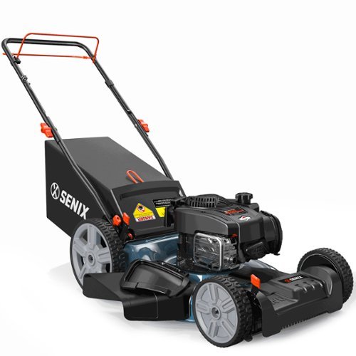 SENIX - 21" 140cc 4-Cycle Briggs & Stratton Gas Self-Propelled Lawn Mower with 3-in-1 Bagging, Mulching, Side Discharge - Blue-Front_Standard 