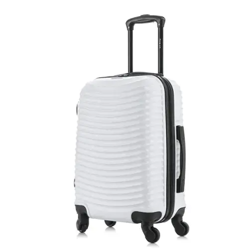 Front. DUKAP - Adly Lightweight Hardside Spinner Luggage 20" Carry-On - WHITE.