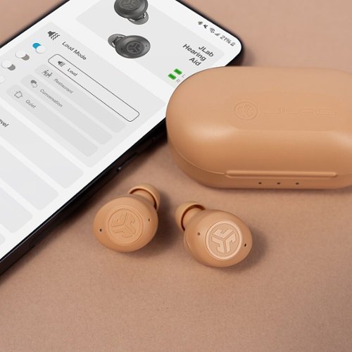 JLab 2-in-1 Hear OTC Hearing Aid and Earbuds - Beige GLOBAL SHIPPING