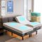 Renanim - SF Split King Adjustable Bed with Mattress - 14" Cooling Gel Hybrid Mattress, Massage, Zero Gravity Electric Bed - Gray-Front_Standard