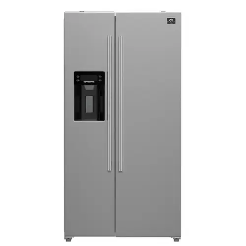 Front. Forno Appliances - Salerno 20 Cu. Ft. Side-by-Side Built-In Refrigerator with Water and Ice Dispenser - Stainless Steel.