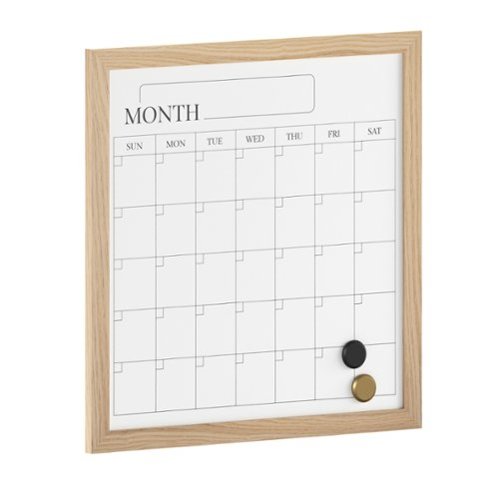Martha Stewart - Everette Dry Erase Magnetic Monthly Calendar- 18" x 18" - Light Natural Woodgrain
