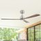 Parrot Uncle - 52" Modern 3-Blade Ceiling Fan with Reversible DC Motor, 6-Speed, Remote Control, No Light - Nickel-Front_Standard
