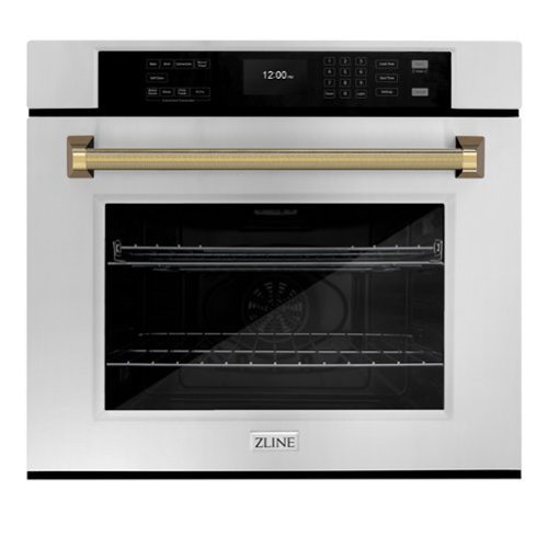 ZLINE - Autograph 30 in. True Convection Single Wall Oven & Gold Helix Handle (WASZ-30-KG) - Stainless Steel