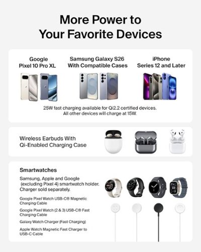 Belkin 3-in-1 UltraCharge Modular Charging Dock with Qi2 25W for iPhone, Smartphone, Earbuds, Apple Watch, (PSU included) - Black WORLDWIDE DELIVERY