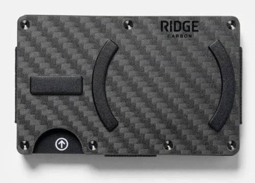 The Ridge Wallet Carbon Fiber MagSafe Wallet - Silver GLOBAL SHIPPING