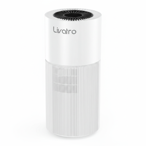 Livatro - 8L Evaporative Humidifier for Large Rooms, Top-Fill, Ultra-Quiet, Smart AI Humidity Control, Easy Clean - White-Front_Standard 