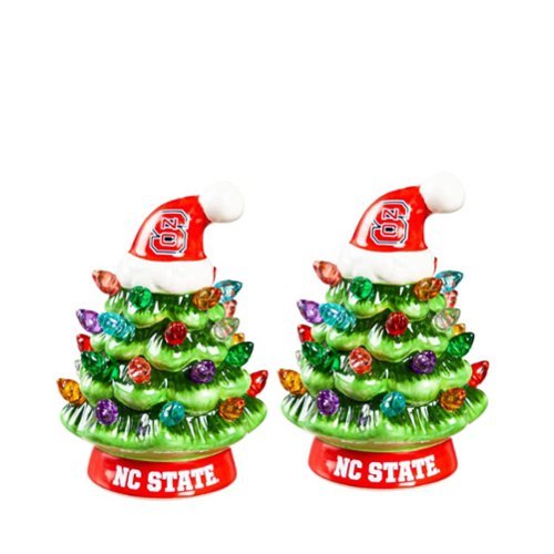 Evergreen Enterprises - NC State Wolfpack 2-Pack 4" Ceramic LED Christmas Tree Set - Multicolor-Front_Standard 