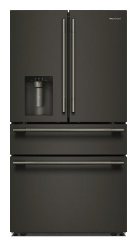 KitchenAid - 29 Cu. Ft. French Door Refrigerator with Exterior Water and Ice and FreshChill Full-Width Refrigerated Drawer - Black Ore