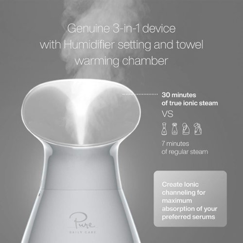 Pure Daily Care Nano Ionic Facial Steamer with 5 Piece Skin Kit and Hyaluronic Serum - Silver WORLDWIDE DELIVERY